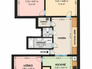 Prodej bytu 3+1, Praha - Žižkov, Biskupcova, 74 m2