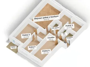 Prodej bytu 4+1, Olomouc - Lazce, Lazecká, 88 m2