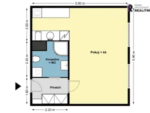 Pronájem bytu 1+kk, Praha - Řepy, Vondroušova, 36 m2