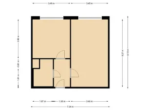 Pronájem bytu 1+1, Ústí nad Labem - Krásné Březno, Rozcestí, 41 m2