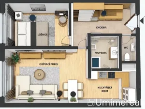 Prodej bytu 2+kk, Praha - Stodůlky, Sezemínská, 43 m2