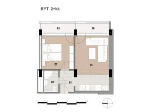Pronájem bytu 2+kk, Ostrava - Zábřeh, U Studia, 36 m2