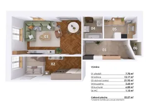 Prodej bytu 2+1, Praha - Malá Strana, Hroznová, 53 m2