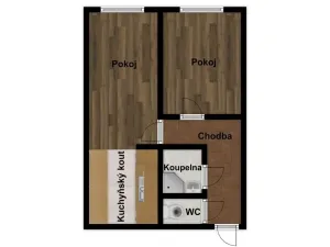 Prodej bytu 2+kk, Praha - Stodůlky, Modrá, 42 m2