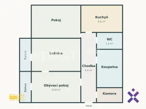 Pronájem bytu 3+1, Zlín, Nivy I, 73 m2