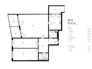 Prodej bytu 3+1, Praha - Troja, Velká skála, 97 m2