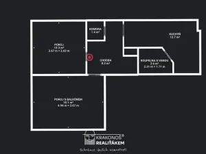 Pronájem bytu 2+1, Kelč, 49 m2