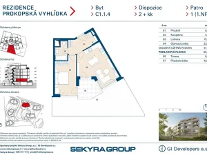 Prodej bytu 2+kk, Praha - Jinonice, Radlická, 51 m2