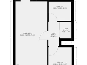 Pronájem bytu 2+kk, Praha - Krč, Sládkovičova, 47 m2