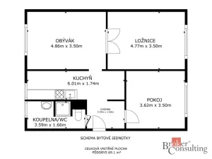 Prodej bytu 3+1, Klášterec nad Ohří, Školní, 65 m2