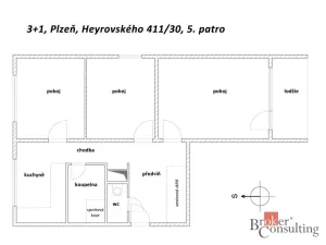 Prodej bytu 3+1, Plzeň - Doudlevce, Heyrovského, 67 m2