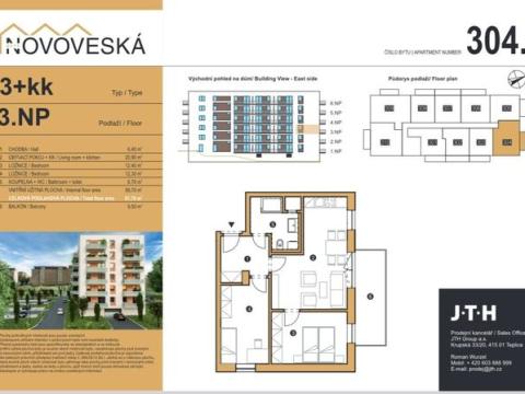 Prodej bytu 3+kk, Teplice, Novoveská, 71 m2