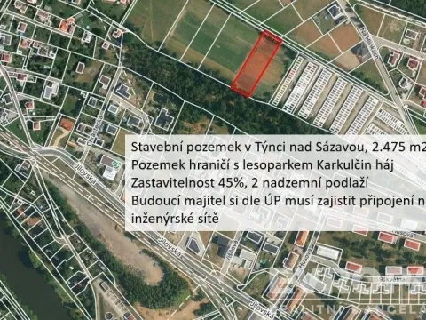 Prodej pozemku pro bydlení, Týnec nad Sázavou, 2475 m2