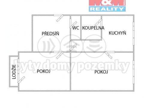 Pronájem bytu 2+1, Chomutov, Borová, 60 m2