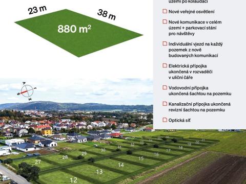 Prodej pozemku pro bydlení, Lipník nad Bečvou, Martina Zeberského, 880 m2