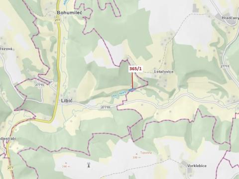 Dražba lesa, Český Dub, 1687 m2