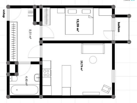 Prodej bytu 2+kk, Praha - Holešovice, V závětří, 49 m2