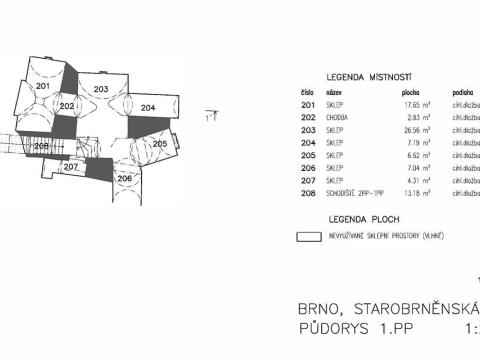 Pronájem komerční nemovitosti, Brno, Starobrněnská, 86 m2
