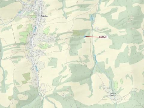 Dražba lesa, Zděchov, 1036 m2