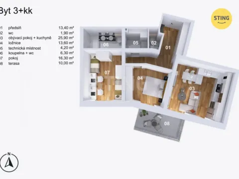 Prodej bytu 3+kk, Opava, Slezská, 82 m2