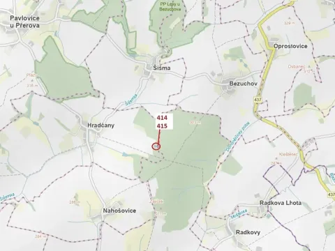 Dražba lesa, Hradčany-Kobeřice, 975 m2