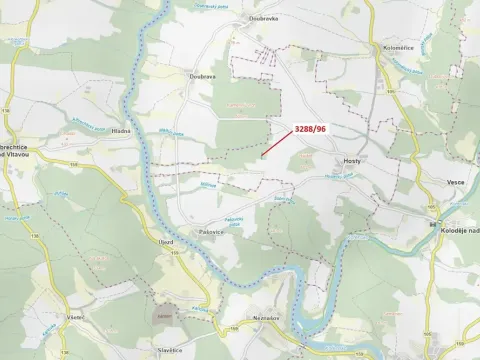 Dražba lesa, Hosty, 1630 m2