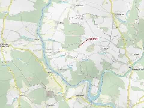 Dražba lesa, Hosty, 1630 m2