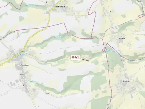 Dražba lesa, Ohnišov, 978 m2