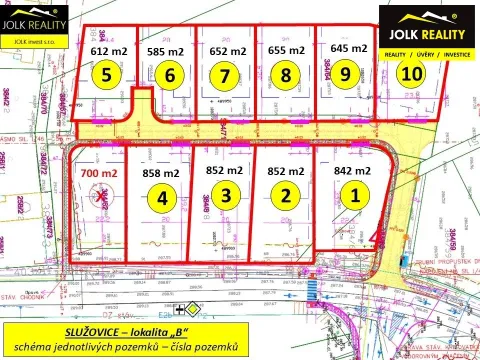 Prodej pozemku pro bydlení, Služovice, 858 m2