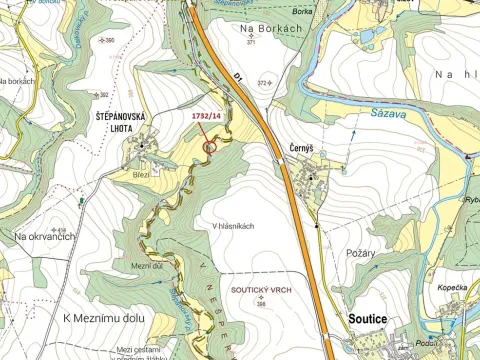 Dražba pozemku, Soutice, 417 m2