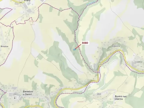 Dražba lesa, Benešov u Semil, 2540 m2