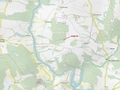 Dražba lesa, Hosty, 1735 m2