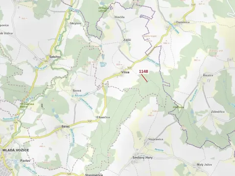 Dražba lesa, Vilice, 1105 m2