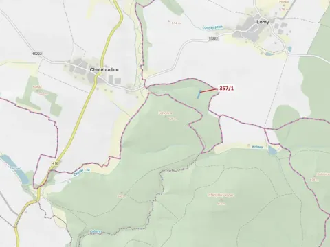 Dražba lesa, Chotěbudice, 1670 m2