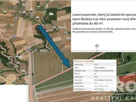 Prodej lesa, Břežany, 2152 m2