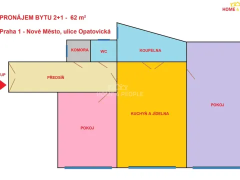 Pronájem bytu 2+1, Praha - Nové Město, Opatovická, 62 m2