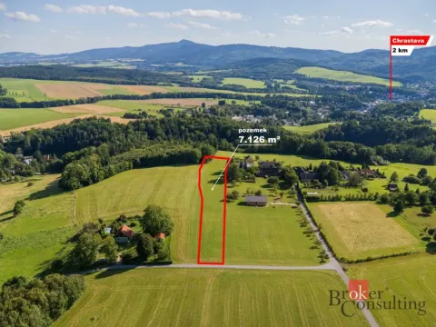 Prodej louky, Chrastava - Horní Chrastava, Frýdlantská, 7126 m2